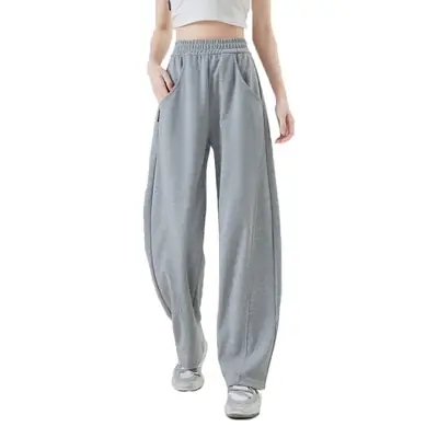 Black Fleece Lined Wide Leg Pants for Women Autumn Winter 2025