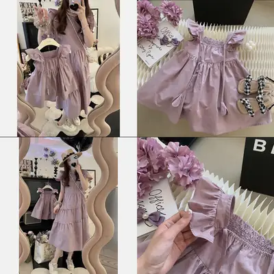Pure Cotton Matching Mother Daughter Summer Dress Set