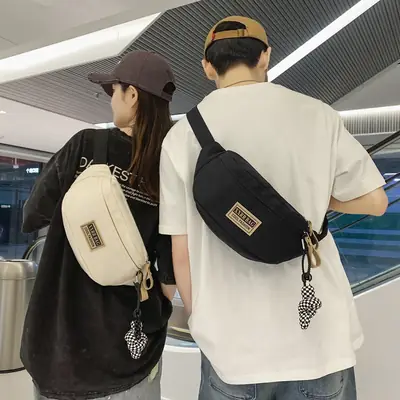 Trendy Brand Crossbody Bag Large Capacity Casual Japanese New Waist Bag Lightweight Sports Shoulder Bag