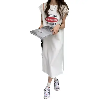 Women Sleeveless Dress Summer 2023 Loose Fit Casual Wear