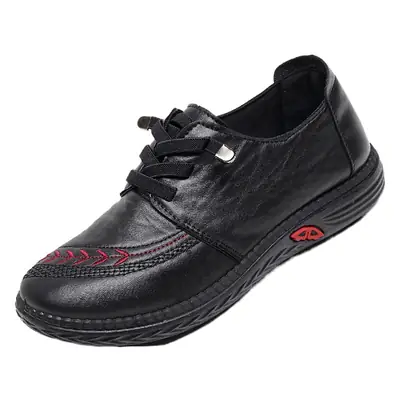 Black Slip-on Casual Shoes for Women Middle-aged Elderly