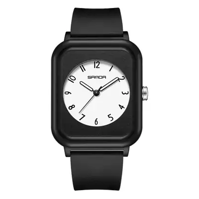 Sanda White Square Quartz Watch for Men Women