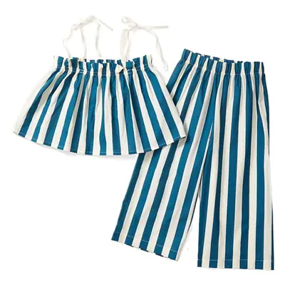 Kids Striped Cotton Suit 2025 Summer Korean Style