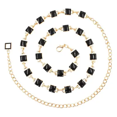 Women's Black & White Geometric Waist Chain