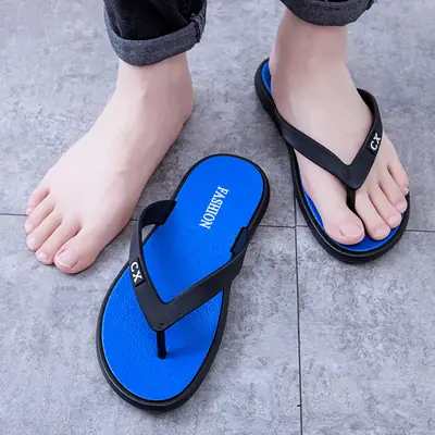 Spring and Summer Men's Comfortable Fashionable Personalized Injection Molded Sandals and Slippers Daily Beach Casual PVC Open Toe Flip Flops