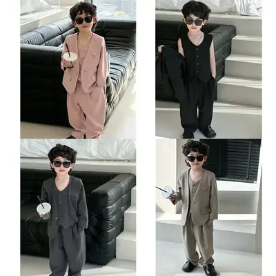 Boys' Suit Black Korean Style Kids Vest Dress