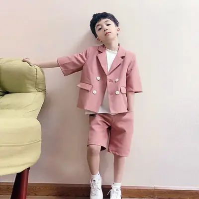 Boys Small Suit Summer Short Sleeve British Host Dress