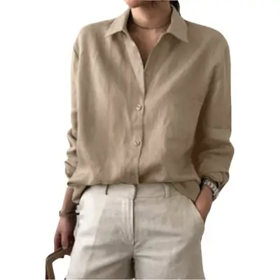 Women's 2023 Cross-Border Solid Color Shirt Beige Pink Blue