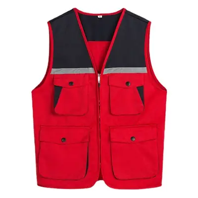 Reflective Multi-Pocket Photography Vest for Outdoor Work