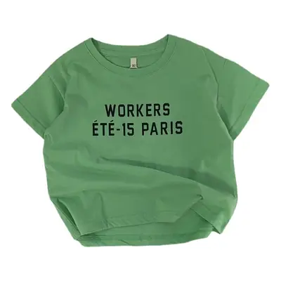 Green T-Shirt for Girls Short Sleeve Printed