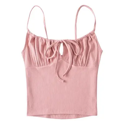 Gray Drawstring Camisole Women 2023 Summer