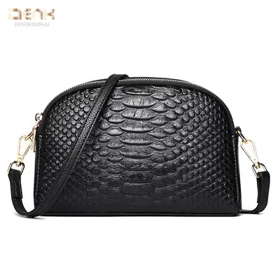 White Croc Leather Shoulder Bag for Women 2025