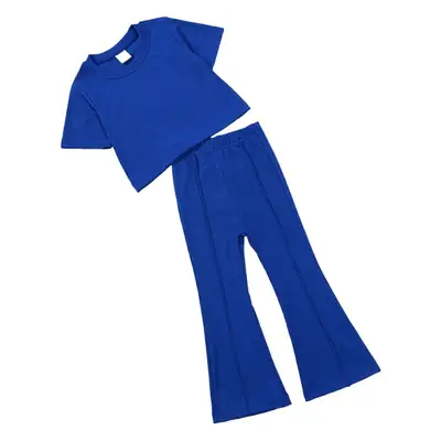 Blue Flared Pants & Top Girls Set Spring Summer Casual