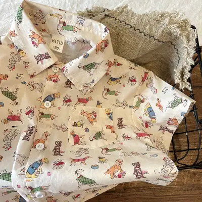 2024 Summer Kids Short Sleeve Cartoon Top