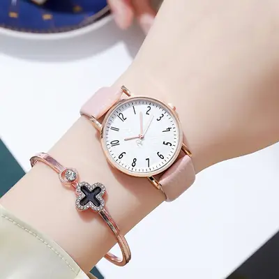 Fengsen Digital Women's Watch Light Blue Belt