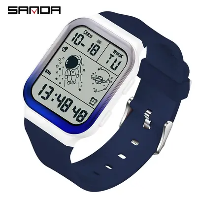 Sanda Gradient Square Watch for Men Women Pink Detachable Strap