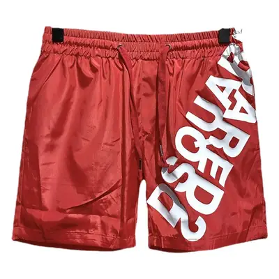 Men's Red Graphic Shorts ASQUARED Cotton
