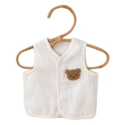 Baby Vest White Cotton Four Layer Toddler Outwear