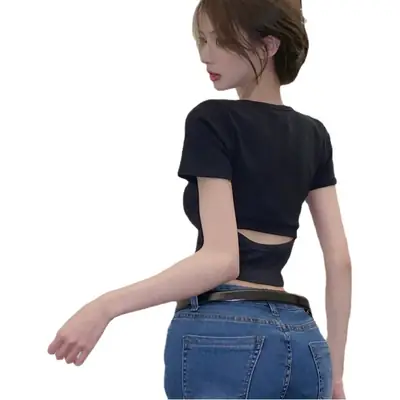 Women Backless Crop Top 2025 Summer Sexy Hot Style
