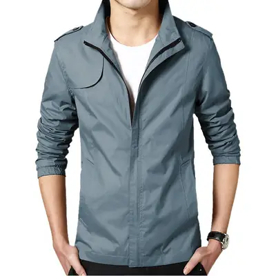 Men's Korean Slim Fit Jacket Olive Green