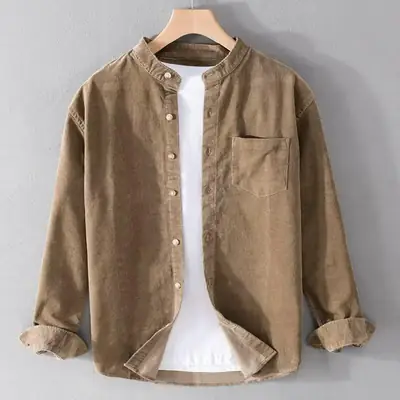 Clearance Men's Dark Grey Lining Coat with Corduroy Lining