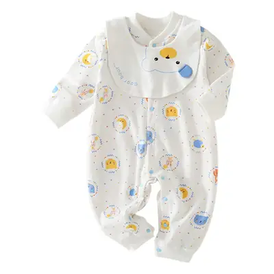 Baby Long Sleeve Cotton Suit White Animal Print