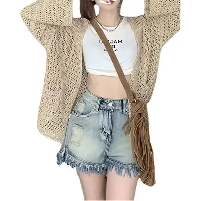 New V-Neck Knitted Sunscreen Cardigan for Women