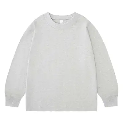 Children Pure Cotton White Long Sleeve T-Shirt Round Neck