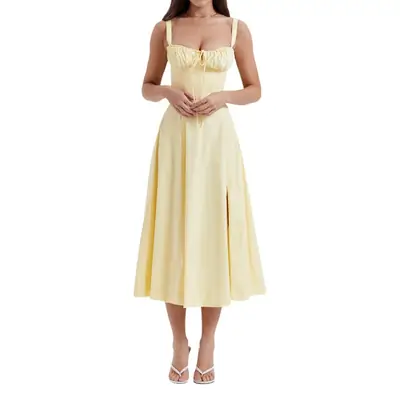 White French Temperament Skirt Strap Waist Dress