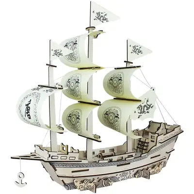 Ming Dynasty Wooden 3D Puzzle Ship Toy