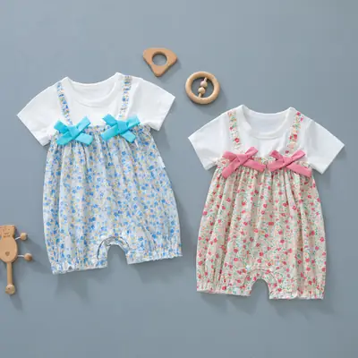 Baby Blue Floral Shorts Set for Girls 1-3 Years