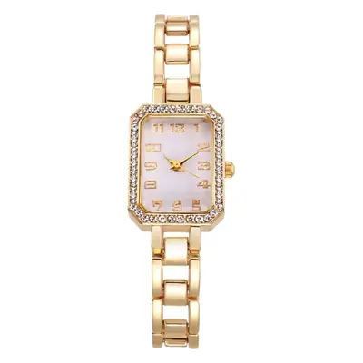 Ladies Rose Gold Rhinestone Watch with Diamond Bracelet