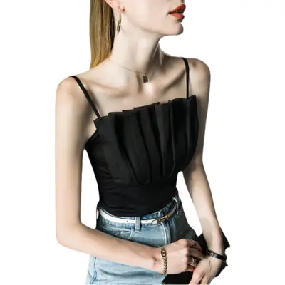 Black Strappy Top for Women Summer Wear