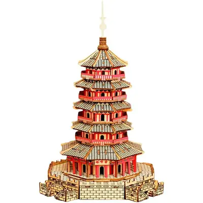 Chinese Wooden 3D Puzzle Tower Toy 331 PCS