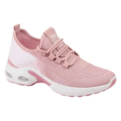 Women Pink Flying Woven Casual Sneakers