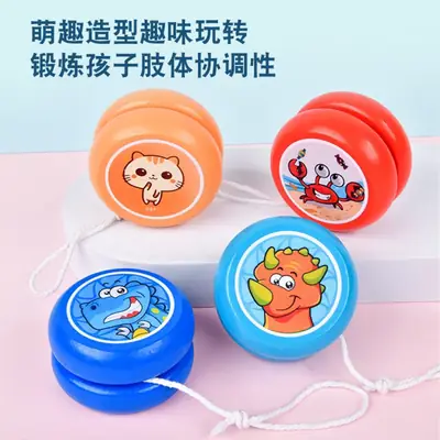 Yo-Yo wooden New entry wooden yo-yo cartoon animal Swing Yo-Yo kindergarten wooden toys