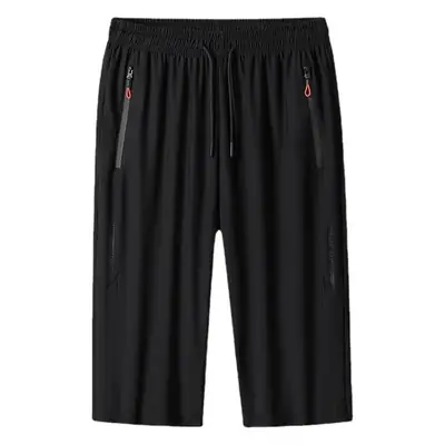 Men Ice Silk Thin Shorts Black Plus Size Quick Dry