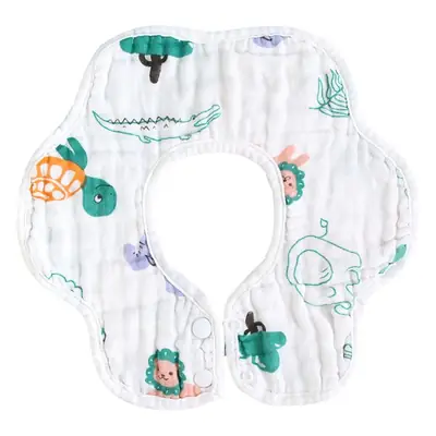 Cartoon Pure Cotton Saliva Bib for Baby 360-Degree Rotating