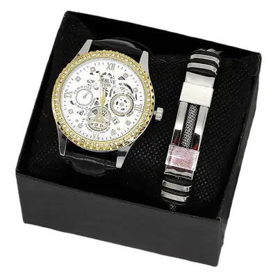 Golden Skeleton Watch for Men with Quartz Movement
