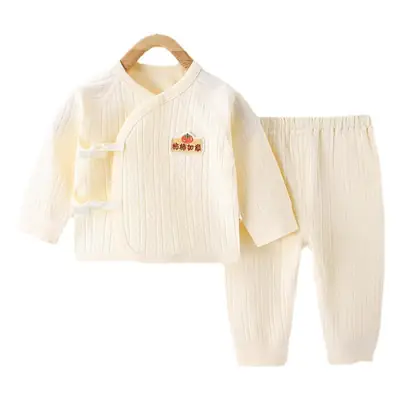Newborn Baby Pure Cotton Bear Print Suit Cream