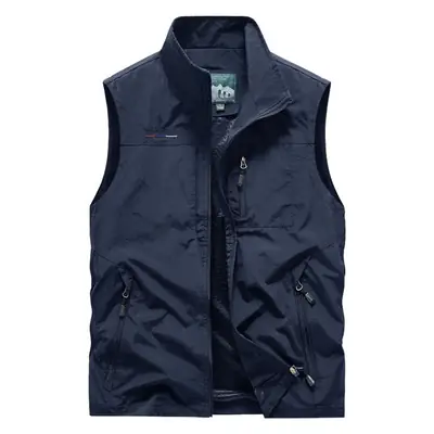 Men's Grey Puffer Vest with 5 Pockets