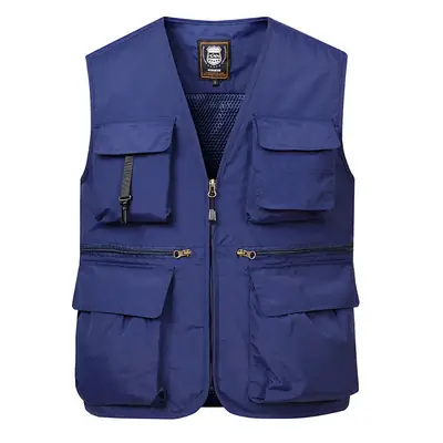 Men's Red Multi-Pocket Vest Vest Work Suit Outer Wearing Vest