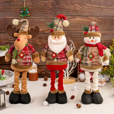 Jingchen Cross-Border Christmas Doll Window Decorations Santa Snowman