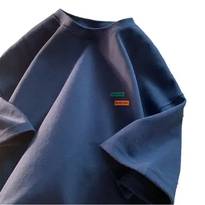 Men's American Style Oversize T-Shirt Teal Cotton