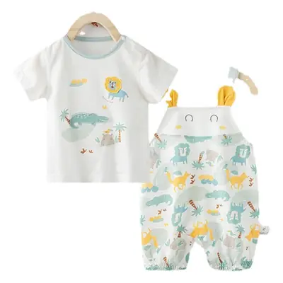 Baby Dinosaur Two-Piece Set Cotton Summer Outgoing Strap Suit