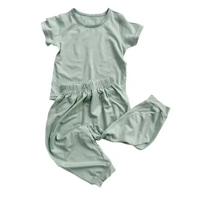 Baby Bamboo Cotton Pajamas Light Green Girls Boys