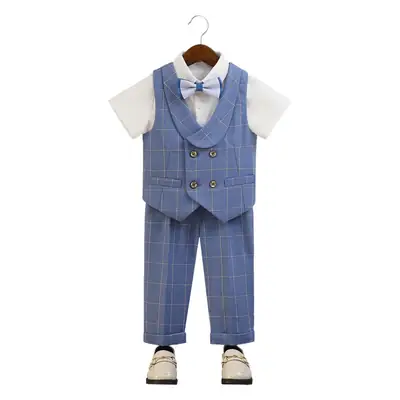 New Plaid Vest Suit for Boys Baby Wedding Dress