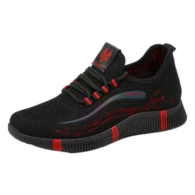 Women's Black Red Flight Sneakers Casual Walking Shoes