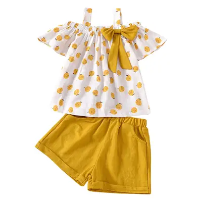 Girls Polka Dot Bow Top Shorts Set Red White