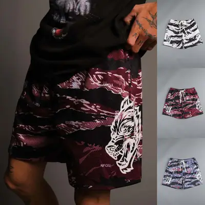 Men Camo Printed Drawstring Shorts 2023